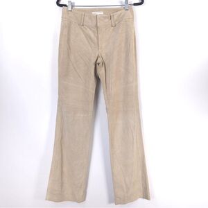 BANANA REPUBLIC 100% GENUINE LEATHER SUEDE Bootcut Flare Pants St. 188529 Size 2